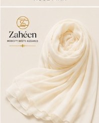 Ivory everyday heavy chiffon hijab scarf