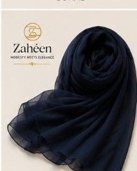 Navy everyday heavy chiffon hijab scarf