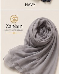 Slate Grey everyday heavy chiffon hijab scarf